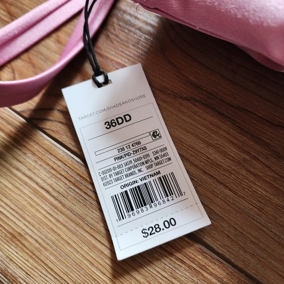 Shade & Shore Bikini Top Womens 36DD Pink Underwire Twist-Front NEW - Picture 5 of 7